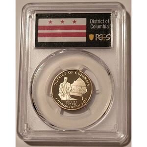 2009 S Clad District of Columbia Quarter Proof PR70 DCAM PCGS Flag Label